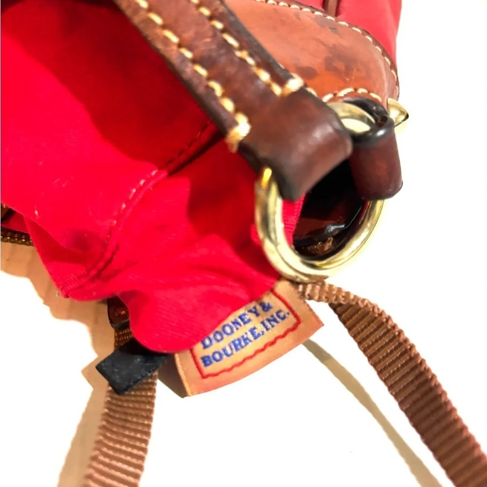 Dooney & Bourke Red and Brown Leather Hobo Bag